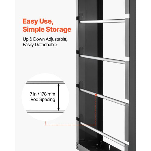 Trådrullställ 4 justerbara stänger Spolhållare Väggmontering 150 lbs Kapacitet