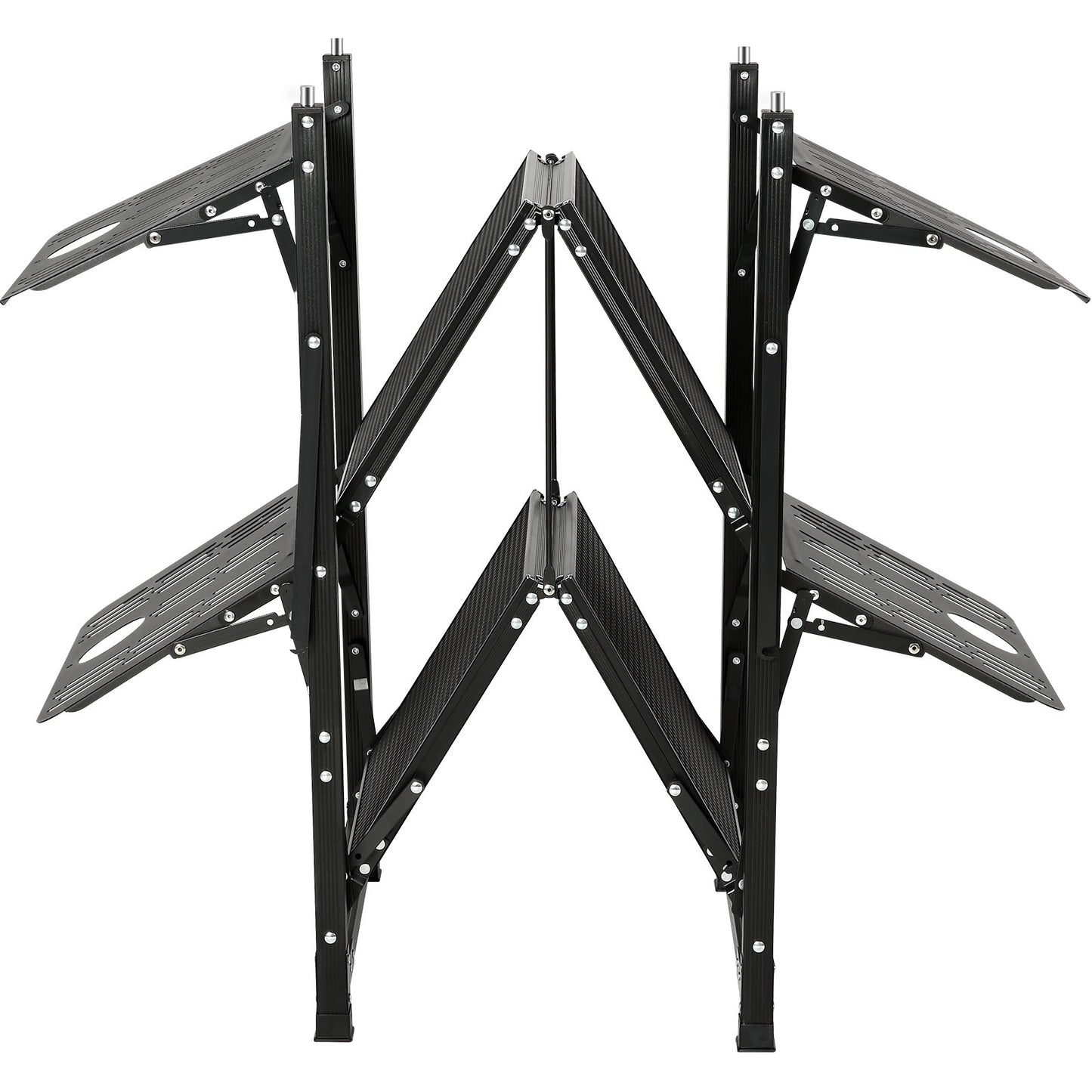 Camping Kitchen Table, One-Piece Foldable Portable Cooking Station with a Carrying Bag, Aluminum Camping Table 4 Iron Side Tables and 2 Shelves, Perfect for Outdoor Picnics, BBQ, Camping, RV Trips