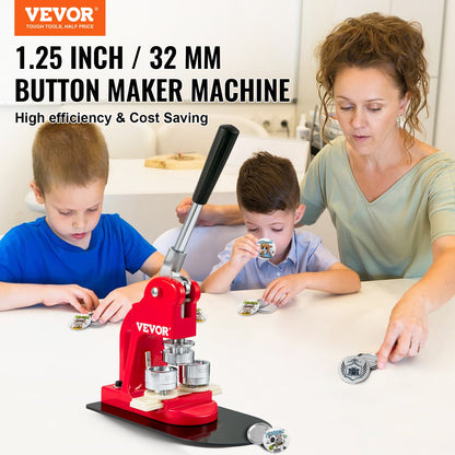 Button Maker Machine Badge Pin Machine 1.25" 32MM 500 Free Parts Press Kit