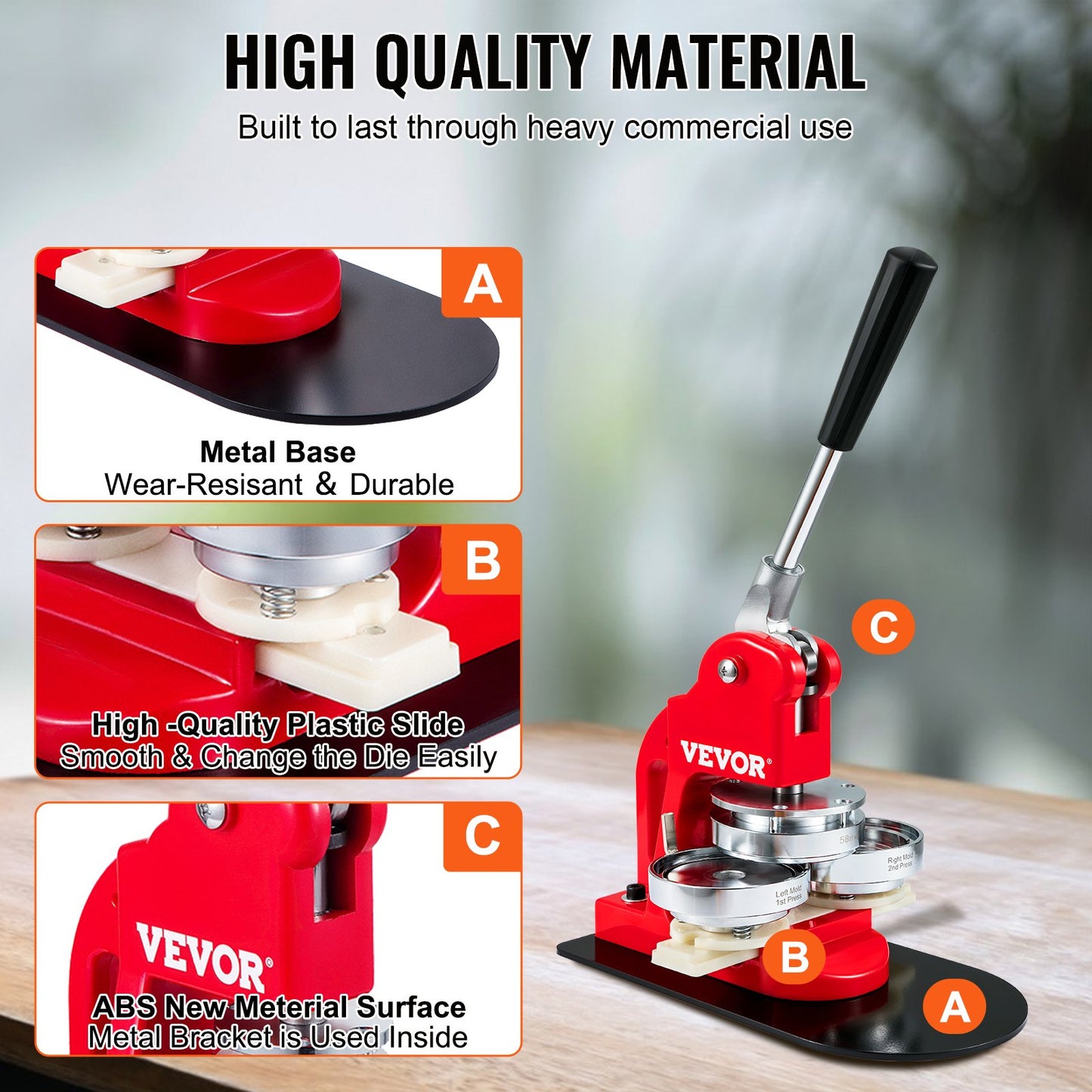 Button Maker Machine, 58mm (2.25 inch) Badge Punch Press Kit, Kids DIY Gifts Pin Maker, Button Making Accessories with 500pcs Button Parts &amp; Circle Cutter &amp; Magic Book