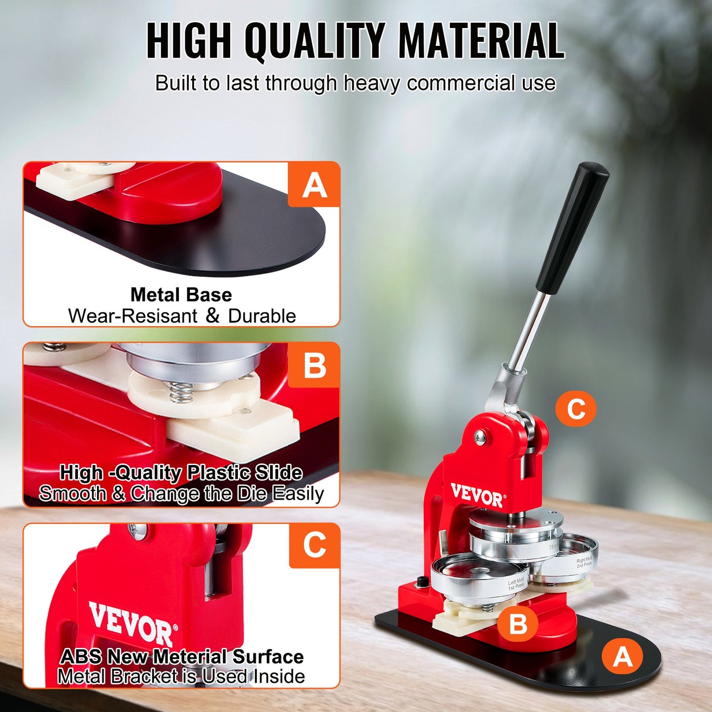 Button Maker Machine, 75mm (3 inch) Badge Punch Press Kit, Kids DIY Gifts Pin Maker, Button Making Accessories with 500pcs Button Parts &amp; Circle Cutter &amp; Magic Book