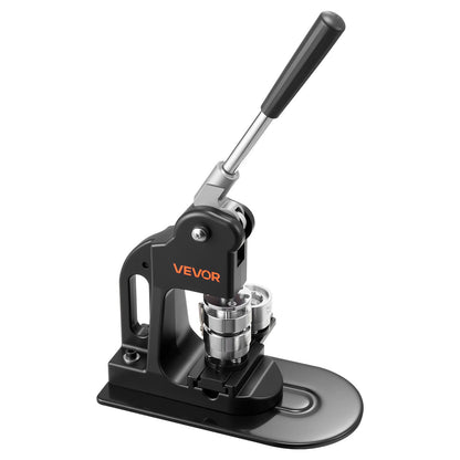 Button Maker Machine, 1.25 in, Pin Maker Machine with 500pcs Button Parts, Circle Cutter, Hex Wrenches and Magic Book, Ergonomic Handle, for DIY Badges, Personalized Pins and Key Chains, Black