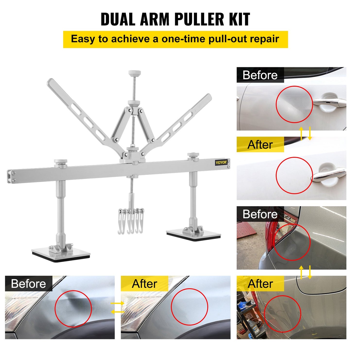 Dent Pull Lever Bar Kit Fit for Both Aluminum and Steel Dent Pulling (750MM)