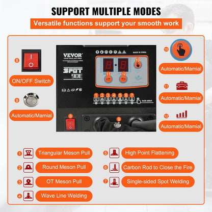 3KW Dellen Schweißgerät Fahrzeug Reparatur Abzieher Kit Panel Spot Dellen Spotter