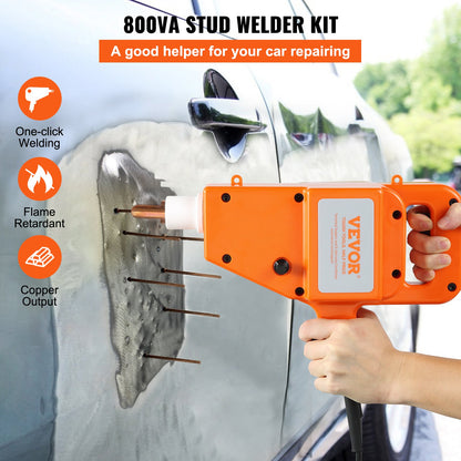 Stud Welder Kit, 1600A Stud Welder Dent Repair Kit, 800VA Spot Welder Stud, 110V Welder Stud Kit, Stud Gun Dent Puller Kit with Complete Accessories, Dent Welder Repair for Auto Body Repairing