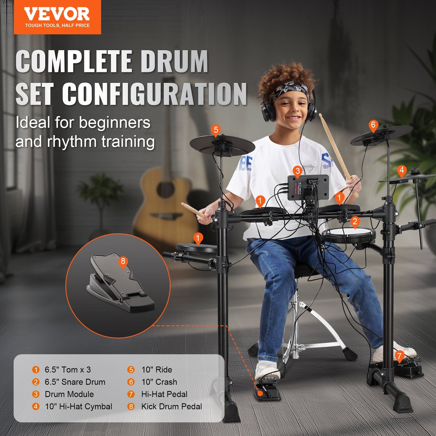 Electric drum set electronic drum set 150 sounds for beginners and adults