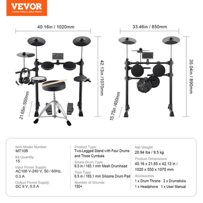 Electric drum set electronic drum set 150 sounds for beginners and adults
