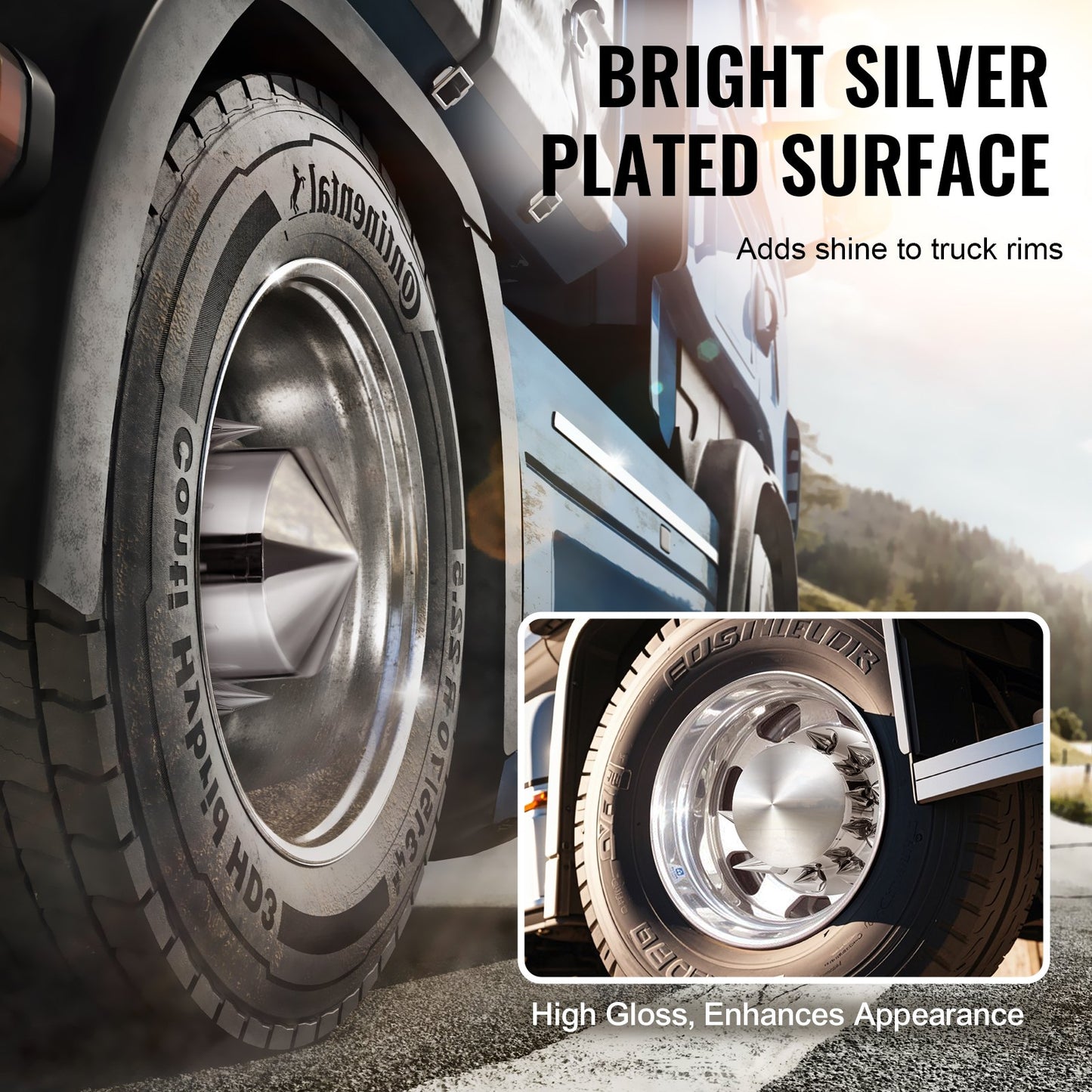 Rear Axle Cover Combo Kit ABS Lug Nut Covers with Nut Protection Tool