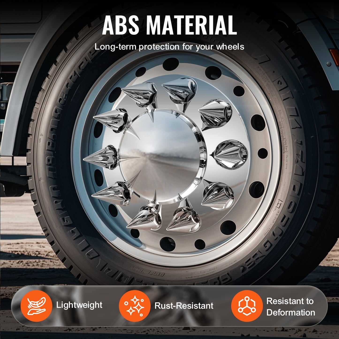 Rear and Front Axle Cover Combo Kit ABS Lug Nut Covers with Nut Protection Tool