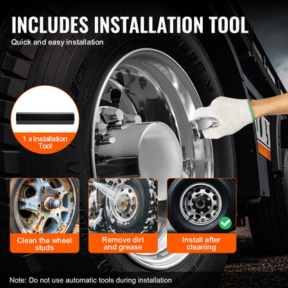 Bak- och främre axelkåpa Combo Kit ABS Luggmutterkåpor med mutterskyddsverktyg