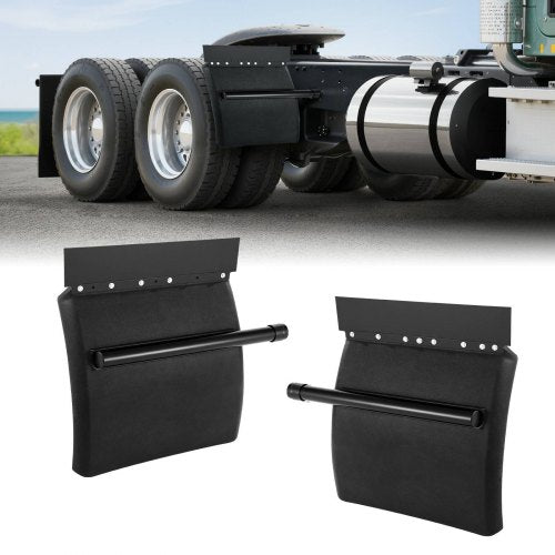 Quarter Fenders for Semi Trucks, 24" x 24" Semi Truck Fenders with Tube Bracket and Mounting Hardware, 1 Pair Right & Left Quarter Fender Set, Fit for Freightliner, Peterbilt, Kenworth