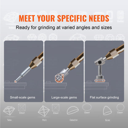 Gem Faceting Machine, 2800RPM Jade Grinding Polishing Machine, 180W 110V Rock Polisher Jewel Angle Polisher, with Faceted Manipulator and 1 Bag of Triangle Abrasive for Jewelry Polisher