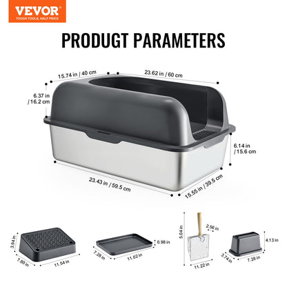 6 Zoll tiefe Katzentoilette Geruchsfreie Katzentoilette mit filterndem Fußteil