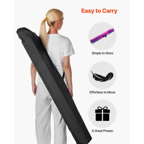 8FT Hopfällbar Balansbom för Barn, 136,1KG Stabil Stödjande Gymnastikgolvbom med Halkfri Matta, Gymnastikträningsutrustning med Träkärna med Halkfri Botten och Bärväska för Hemmagym, Galaxy |  EU