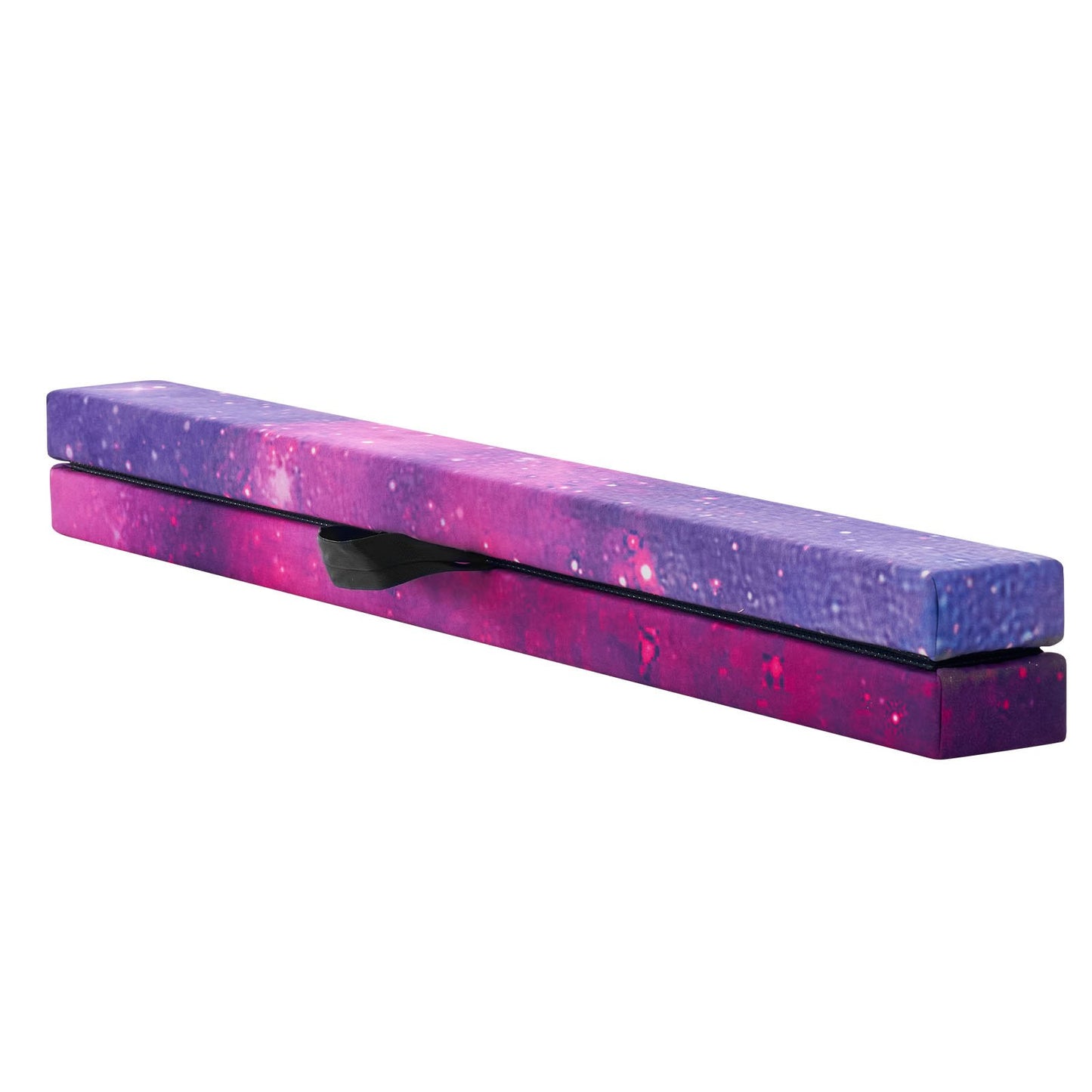 8FT Folding Balance Beam for Kids, 300LBS Stable Support Gymnastics Floor Beam with Non-Slip Mat, Wood-Core Gymnastics Training Equipment with Anti-Slip Bottom & Carry Bag for Home Gym, Galaxy