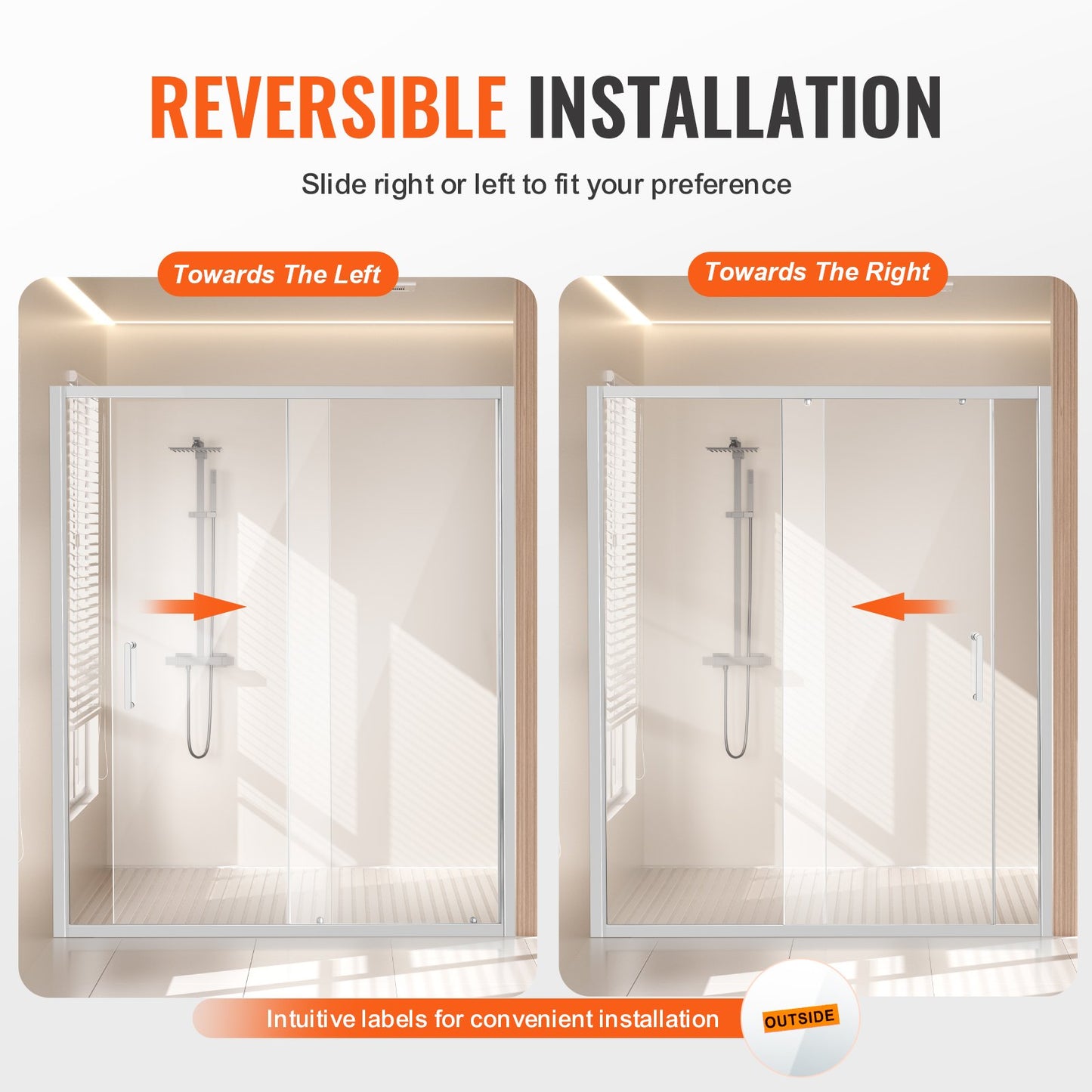 Semi-frameless Shower Door, 57.7-59 W x 70 H in, Shower Sliding Glass Door with 1/4 in(6mm) Clear Tempered Glass, Waterproof Shatterproof NANO Stainproof with Stainless Steel Hardware, Chrome