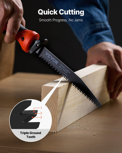 Jab Saw, 6 in Keyhole Saw with Soft Grip Handle, 8-In-1 Multi-Blades Drywall Jab Saw, Sharp Jab Saw with Triple Ground Teeth, for Cutting Drywall Wood Metel Plastic Plywood Wallboard Thin Sheet