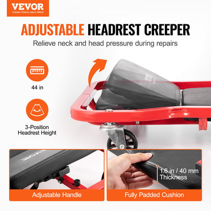 44 Zoll Mechaniker-Garage-Rollbrett, 300 lbs Kapazität, Rollbrett für Kraftfahrzeuge