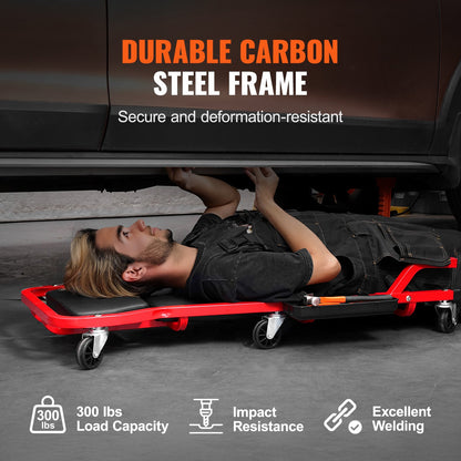 44 Zoll Mechaniker-Garage-Rollbrett, 300 lbs Kapazität, Rollbrett für Kraftfahrzeuge