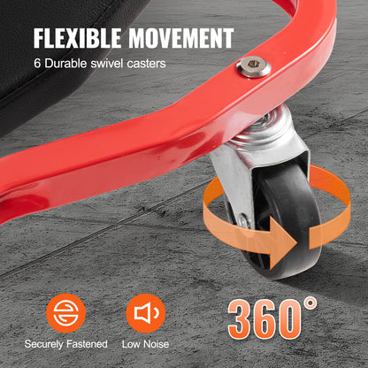 44 Zoll Mechaniker-Garage-Rollbrett, 300 lbs Kapazität, Rollbrett für Kraftfahrzeuge