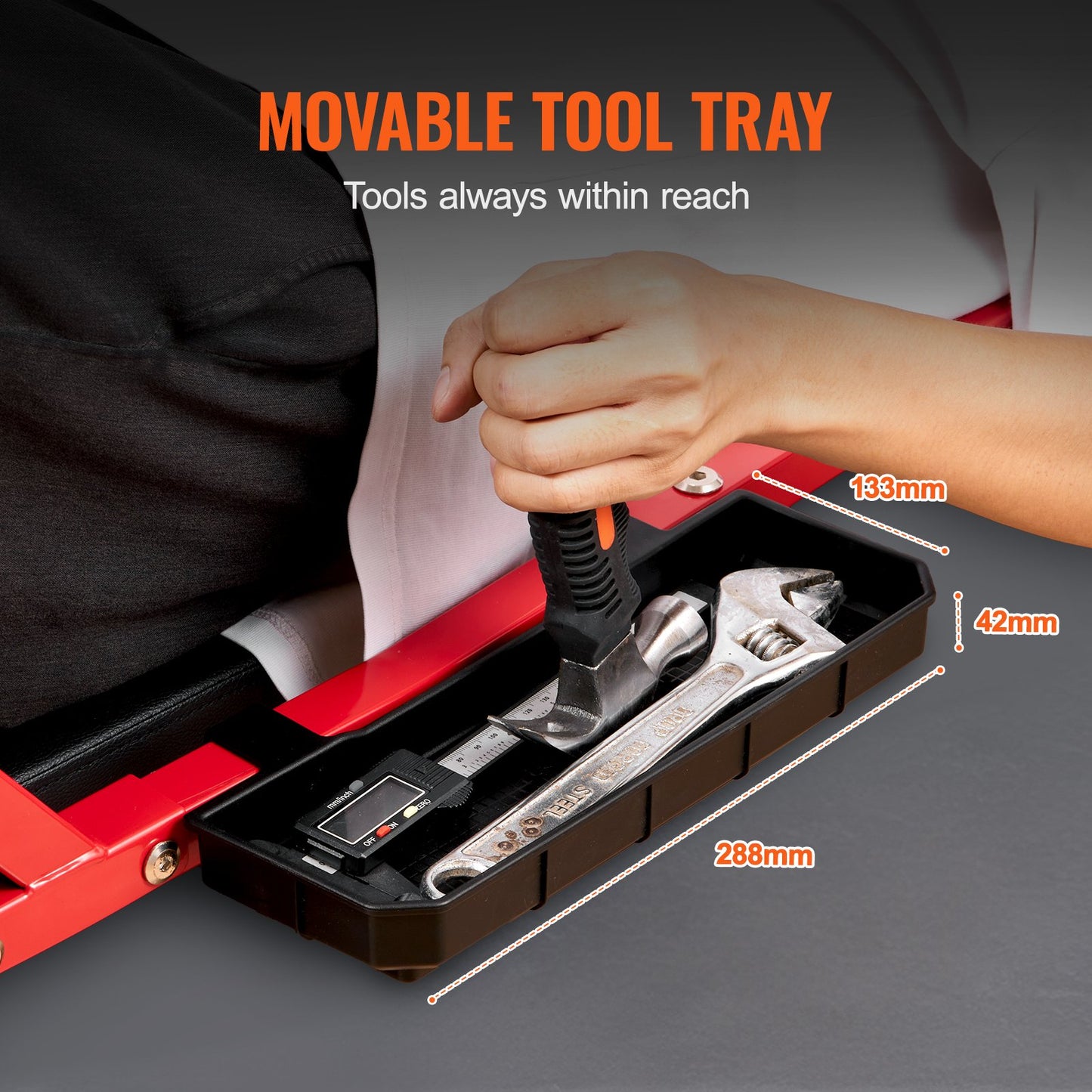 44 Zoll Mechaniker-Garage-Rollbrett, 300 lbs Kapazität, Rollbrett für Kraftfahrzeuge