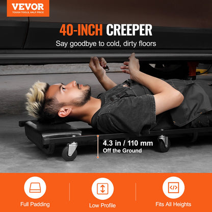 40 Zoll Mechaniker-Garage-Rollbrett, 300 lbs Kapazität, Rollbrett für Kraftfahrzeuge