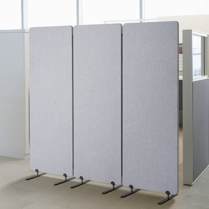 2FT Room Divider, 3 Panel PET Polyester Soundproof Room Screen, Folding Privacy Divider Portable Partition Divider for Room Separation, Freestanding Room Partitions for Office Study, Grey