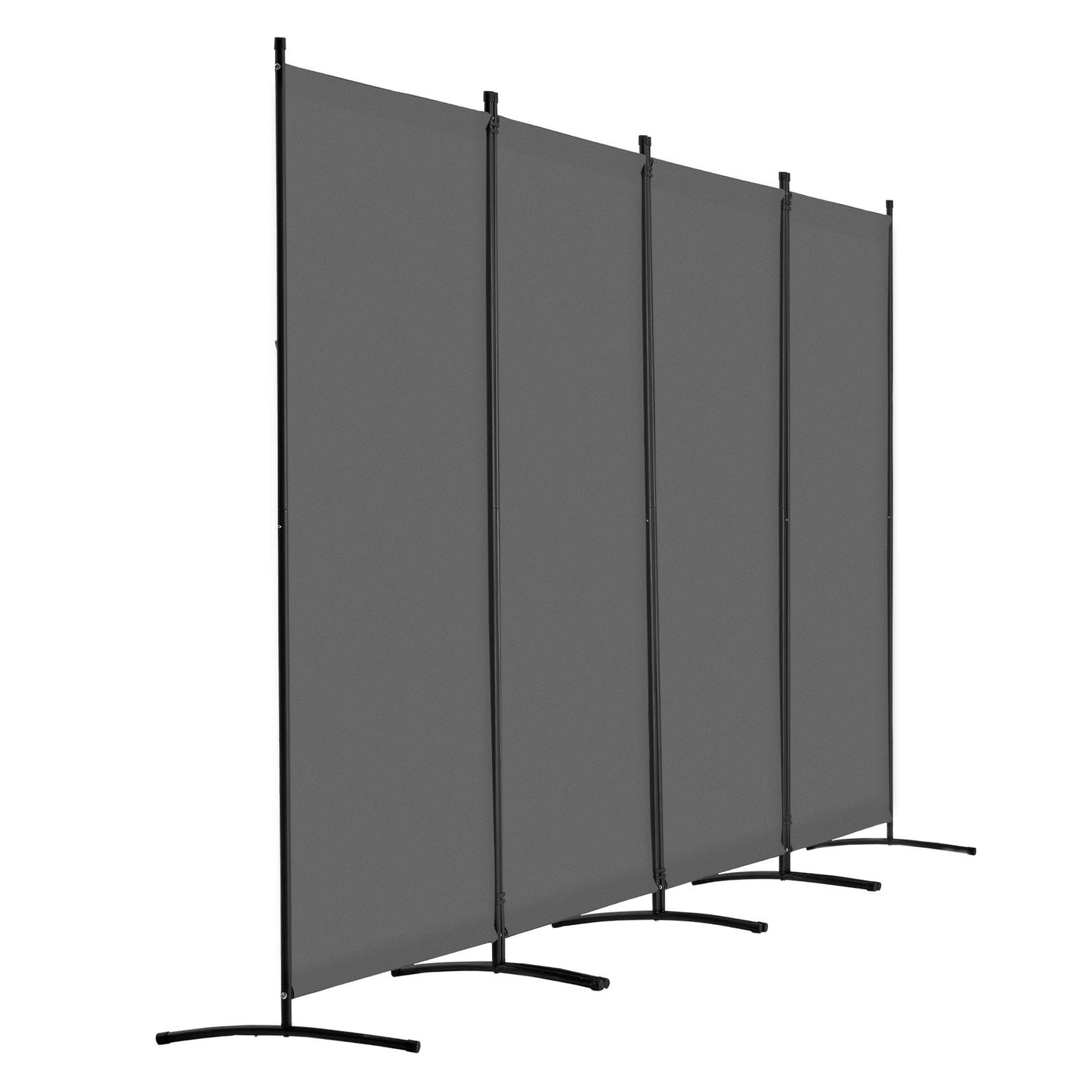 Room Divider 4 Panels Fabric Room Privacy Screen for Office Bedroom Gray