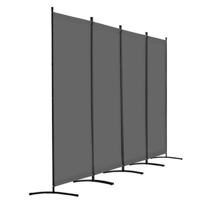 Room Divider 4 Panels Fabric Room Privacy Screen for Office Bedroom Gray