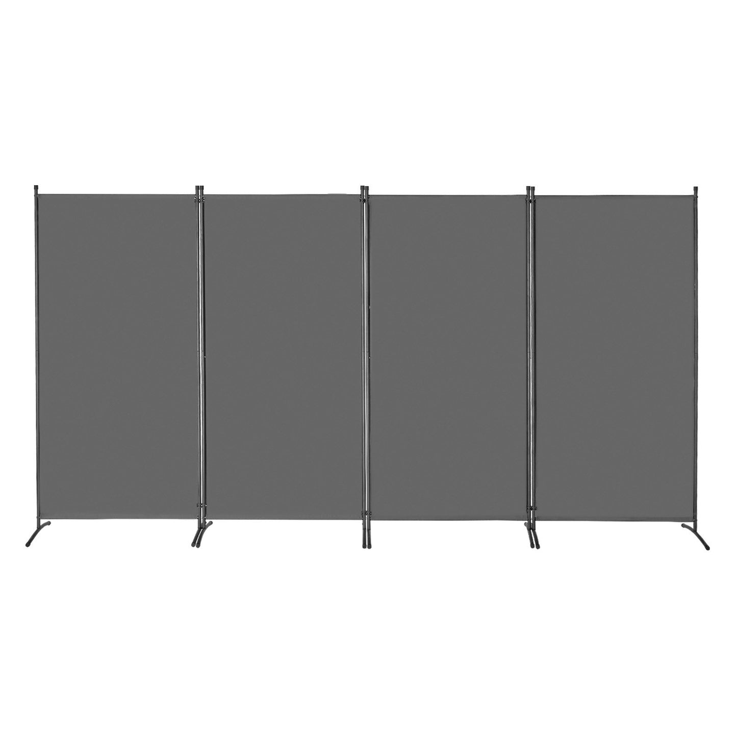 Room Divider 4 Panels Fabric Room Privacy Screen for Office Bedroom Gray