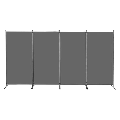 Room Divider 4 Panels Fabric Room Privacy Screen for Office Bedroom Gray