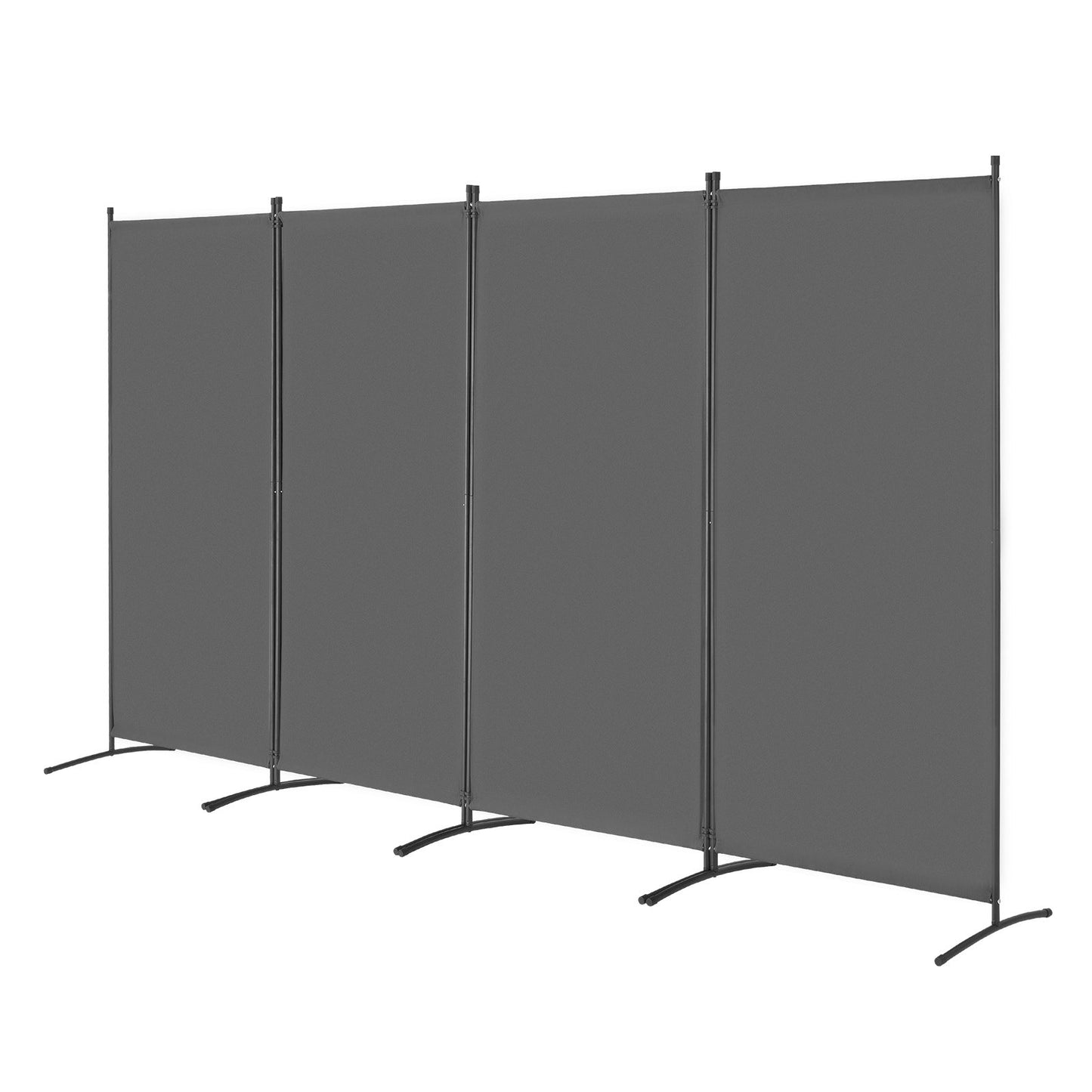Room Divider 4 Panels Fabric Room Privacy Screen for Office Bedroom Gray
