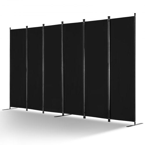 Room Divider, 6 Panel Room Divider, Folding Privacy Screen and Portable Partition Divider for Room Separation, Freestanding Room Partitions for Office, Bedroom, Study, Black