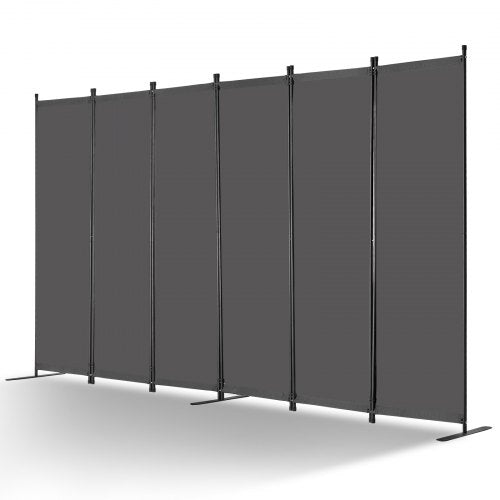 Room Divider, 6 Panel Room Divider, Folding Privacy Screen and Portable Partition Divider for Room Separation, Freestanding Room Partitions for Office, Bedroom, Study, Grey
