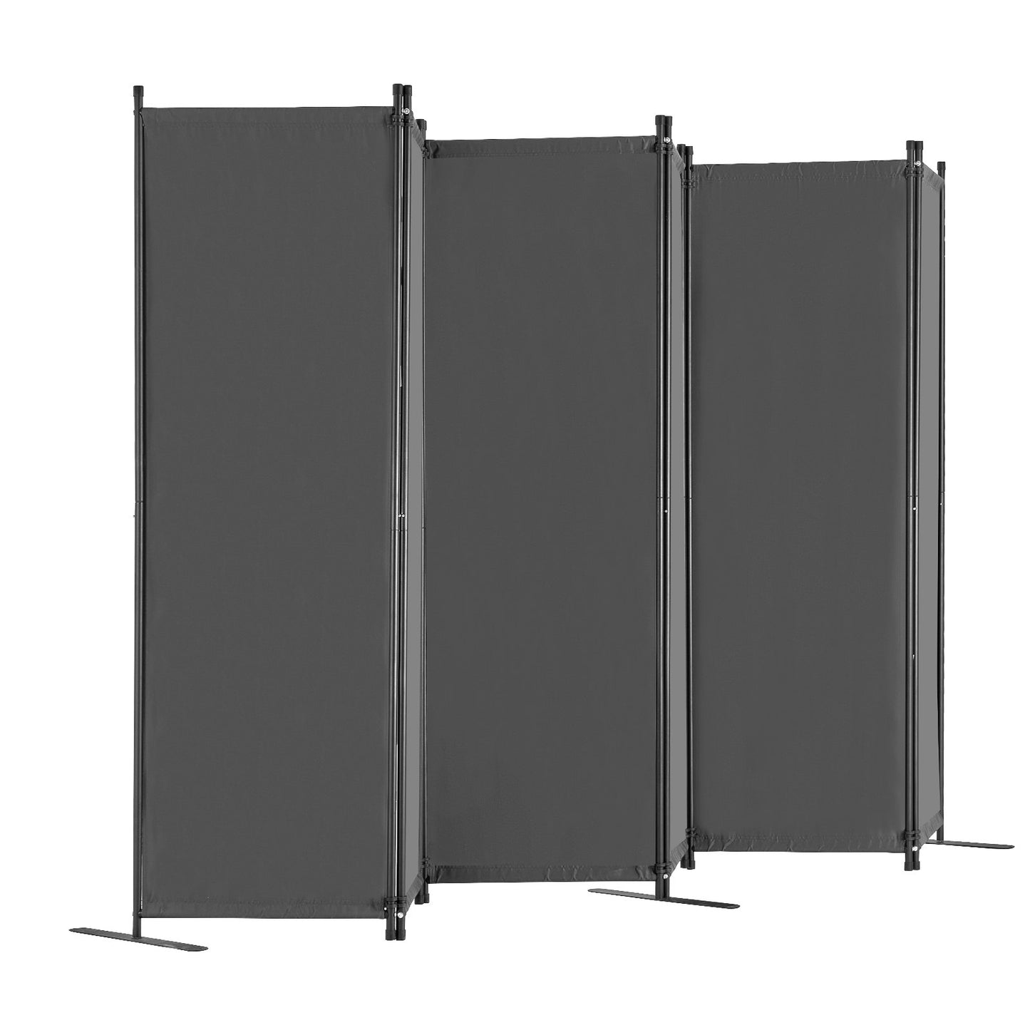 Room Divider, 6 Panel Room Divider, Folding Privacy Screen and Portable Partition Divider for Room Separation, Freestanding Room Partitions for Office, Bedroom, Study, Grey