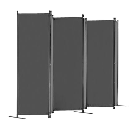 Room Divider, 6 Panel Room Divider, Folding Privacy Screen and Portable Partition Divider for Room Separation, Freestanding Room Partitions for Office, Bedroom, Study, Grey