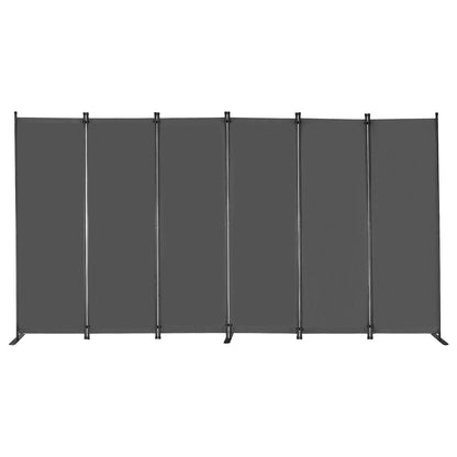 Room Divider, 6 Panel Room Divider, Folding Privacy Screen and Portable Partition Divider for Room Separation, Freestanding Room Partitions for Office, Bedroom, Study, Grey