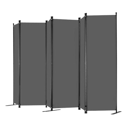 Room Divider, 6 Panel Room Divider, Folding Privacy Screen and Portable Partition Divider for Room Separation, Freestanding Room Partitions for Office, Bedroom, Study, Grey