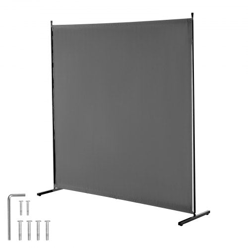 Room Divider, Single Panel Room Divider, 6FT Privacy Screen Indoor, Partition Divider for Room Separation, Freestanding Room Divider Panel for Office, Bedroom, Grey