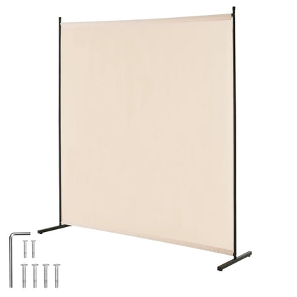 6FT Room Divider Single Panel Fabric Room Screen for Office Bedroom Beige