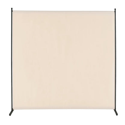 6FT Room Divider Single Panel Fabric Room Screen for Office Bedroom Beige
