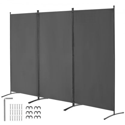 Room Divider, 3 Panel Room Divider, Folding Privacy Screen and Portable Partition Divider for Room Separation, Freestanding Room Partitions for Office, Bedroom, Study, Grey