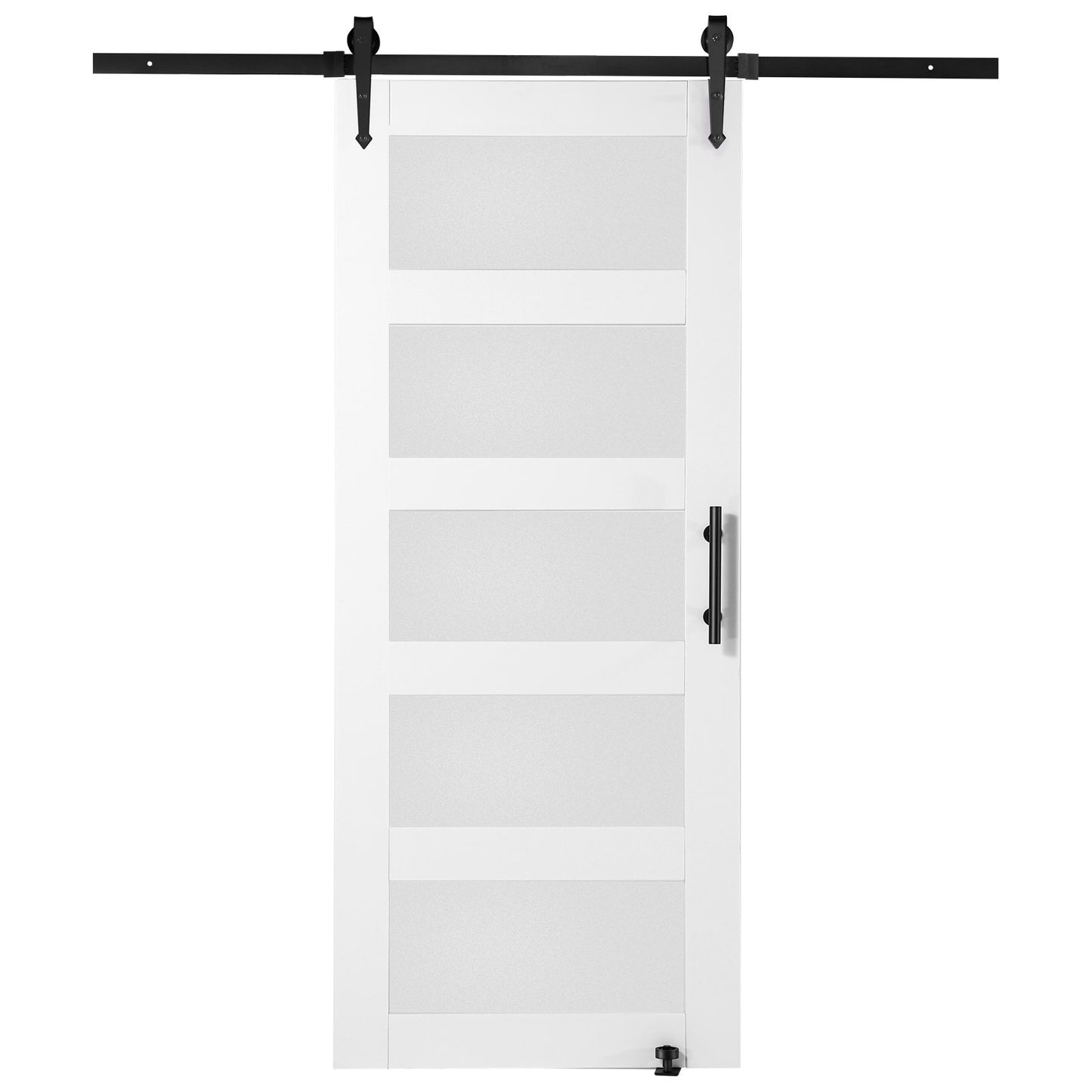 Scheunentor und Hardware-Kit 32" x 84" Holz und Glas Schiebetür-Kit für Scheunentore