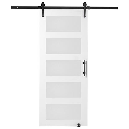 Scheunentor und Hardware-Kit 32" x 84" Holz und Glas Schiebetür-Kit für Scheunentore