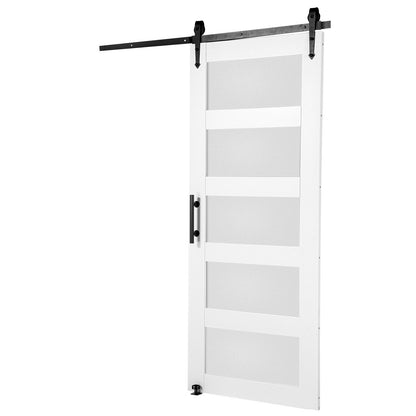 Scheunentor und Hardware-Kit 32" x 84" Holz und Glas Schiebetür-Kit für Scheunentore