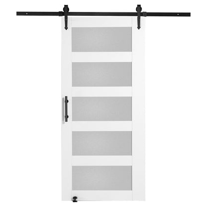 Scheunentor und Hardware-Kit 42" x 84" Holz und Glas Schiebetür Scheunentor Kit