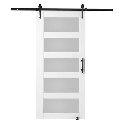 Scheunentor und Hardware-Kit 42" x 84" Holz und Glas Schiebetür Scheunentor Kit