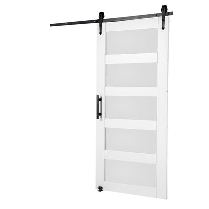 Scheunentor und Hardware-Kit 42" x 84" Holz und Glas Schiebetür Scheunentor Kit