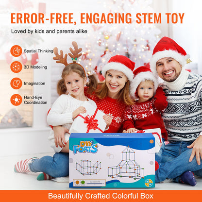 Zelt-Festungsbausatz für Kinder STEM Konstruktionsspielzeug-Set Burg 120-teilig
