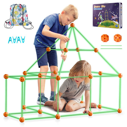 Tent Fort Building Kit för barn Glow In The Dark STEM Construction Toy 85P